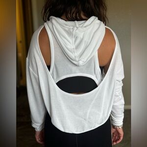 Free people white cover up sweater